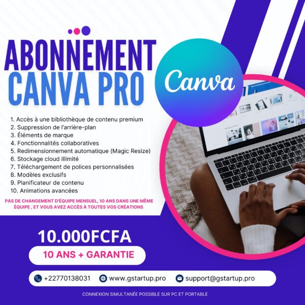 Abonnement canva pro 10 ans